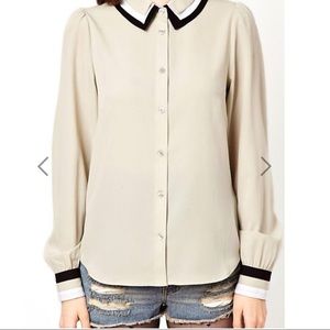 ASOS Layered Collar Button Up Long Sleeve Top